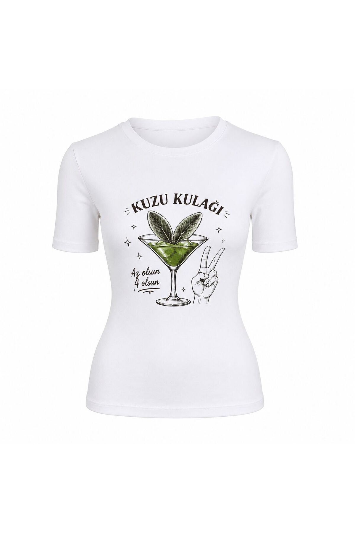 Beyaz Kuzu Kulağı Baskılı Bluz M - Beyaz