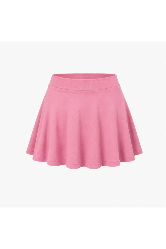Boncuk Detaylı Bluz ve Şort Etek Takım L - Pembe