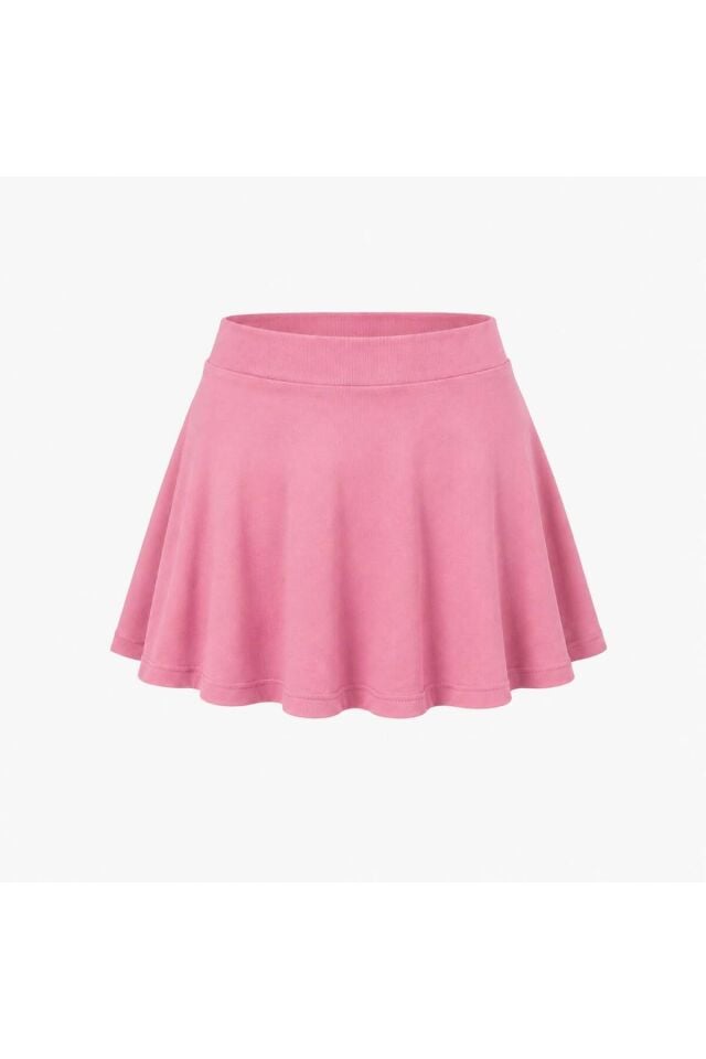 Askılı Basic Bluz ve Şort Etek Takım S - Pembe